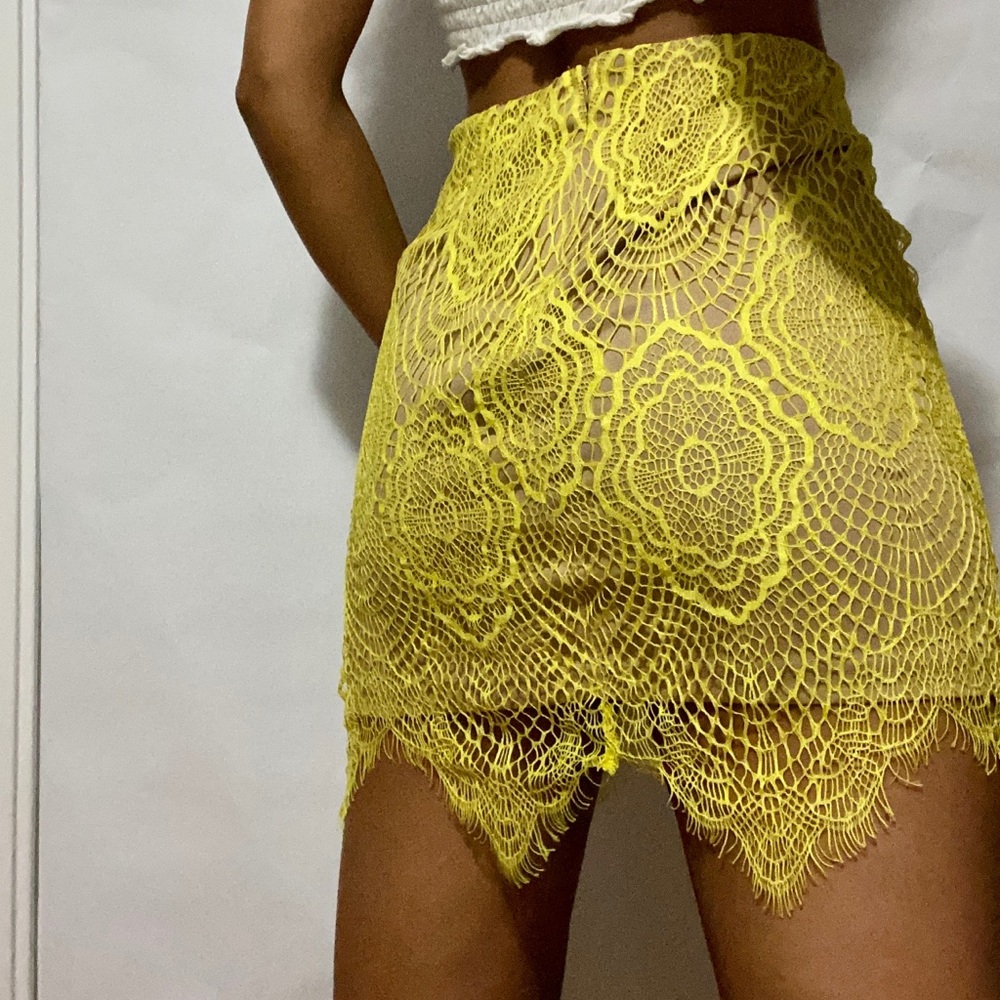 San Joy “Miami Vacation” Neon Yellow Mini Skirt